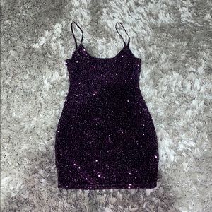 Oh Polly Purple Embellished Mini Dress